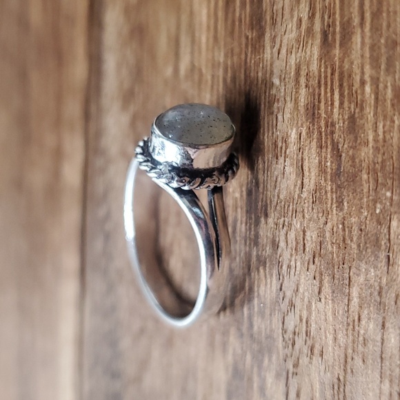 sterling silver sparkle opal moonstone ring size 8.5 R378‎ - Picture 1 of 4